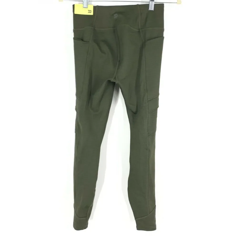 All in Motion XS Cargo Leggings Green Women's High-Waisted NWT - Picture 3 of 7